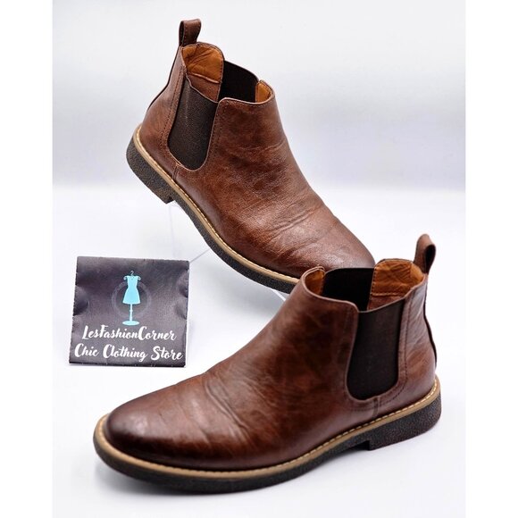 Deer Stags Men's Brown Vegan Leather Rockland Chelsea Boots Size 8M 2163 - Picture 6 of 16
